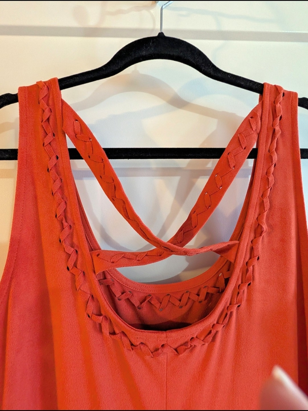 Idyllwind Faux Suede Fringe Midi Dress in Burnt Orange XL - Picture 8 of 9